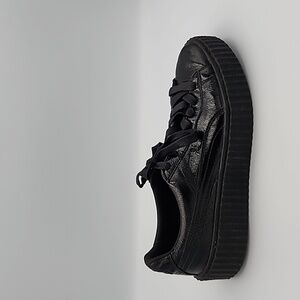 FENTY X PUMA Black Patent Leather Laced Sneakers, size 10